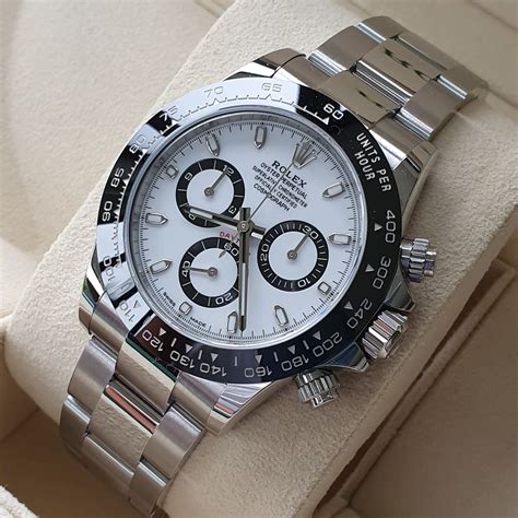 rolex daytona white gold steel dial|rolex daytona 116500ln black dial.